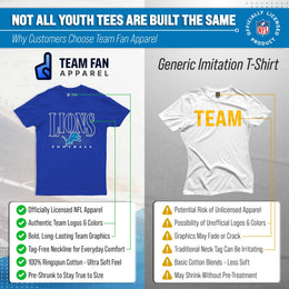 Detroit Lions NFL Youth Overtime Blueprint Football T-Shirt Unisex Tag Free Comfortable - Royal