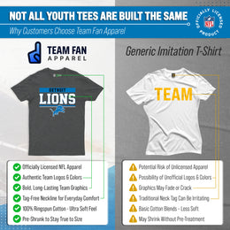 Detroit Lions NFL Youth Short Sleeve Charcoal T Shirt - Charcoal