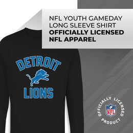 Detroit Lions NFL Gameday Youth Football Long Sleeve Shirt - Black