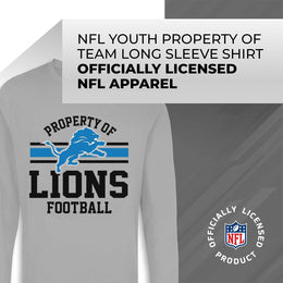 Detroit Lions NFL Youth Property Of Long Sleeve Lightweight T Shirt - Sport Gray