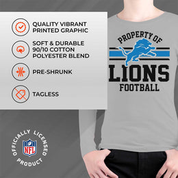 Detroit Lions NFL Youth Property Of Long Sleeve Lightweight T Shirt - Sport Gray
