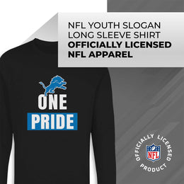 Detroit Lions NFL Youth Team Slogan Long Sleeve Shirt  - Black