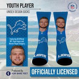 Detroit Lions NFL Youth Roster Player Crew Socks - Blue #14
