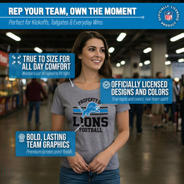 Detroit Lions NFL Womens Short Sleeve Property of Tshirt - Gray