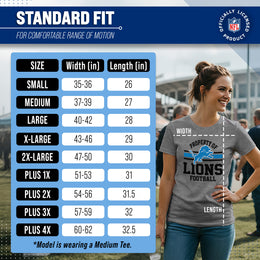 Detroit Lions NFL Womens Short Sleeve Property of Tshirt - Gray