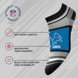 Detroit Lions Adult Marquis Addition No Show Socks - Blue