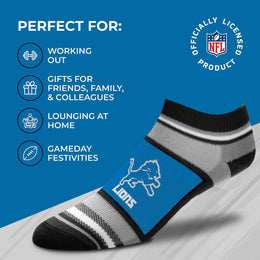 Detroit Lions Adult Marquis Addition No Show Socks - Blue