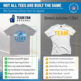 Detroit Lions NFL Adult Short Sleeve Team Stripe Tee - Sport Gray