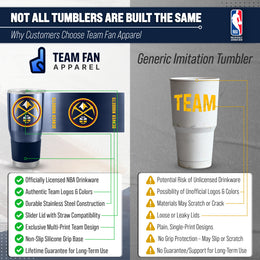 Denver Nuggets NBA Basketball 30oz Stainless Steel Vacuum Insulated Game Day Tumbler with Silicone Grip - Navy