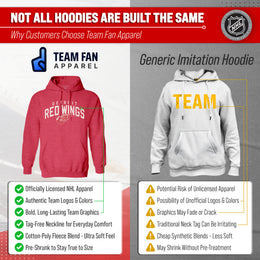 Detroit Red Wings NHL Adult Unisex Powerplay Hooded Sweatshirt - Red