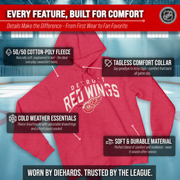 Detroit Red Wings NHL Adult Unisex Powerplay Hooded Sweatshirt - Red