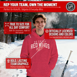 Detroit Red Wings NHL Adult Unisex Powerplay Hooded Sweatshirt - Red