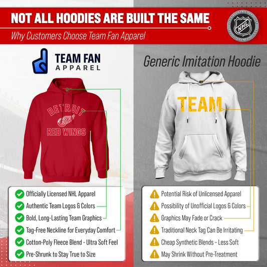 Detroit Red Wings Hoodie Pullover Sweatshirt - Red