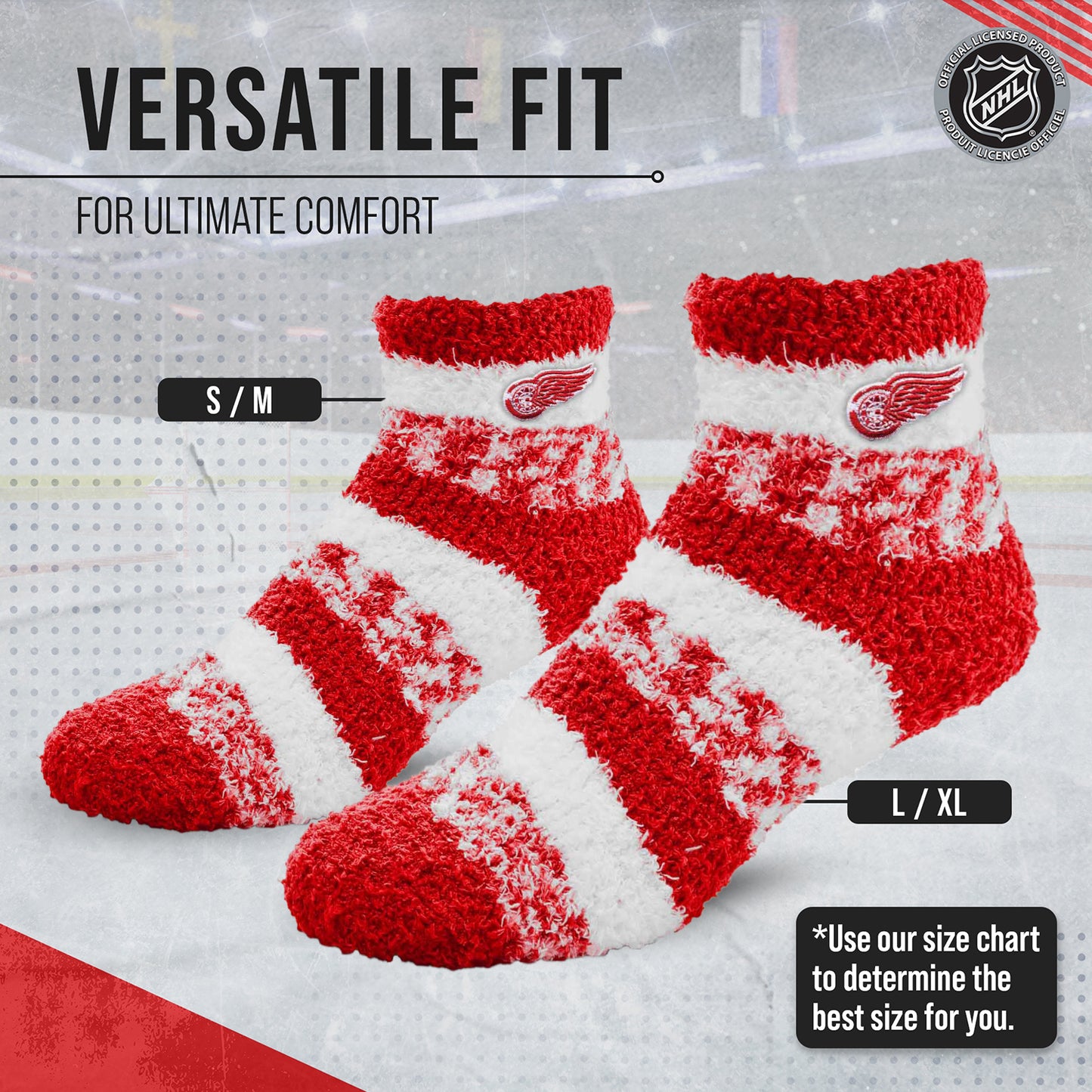 Detroit Red Wings NHL Unisex Cozy Sleep Socks - Red