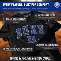 Duke Blue Devils Campus Colors  T-Shirt for Men and Women - Black