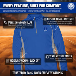Duke Blue Devils Mens NCAA Campus Classic Long Sleeve 1/4 Zip Windshirt - Royal
