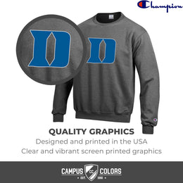 Duke Blue Devils Adult Mascot Fleece Crewneck - Charcoal