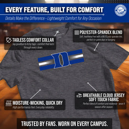 Duke Blue Devils Unisex NCAA Scholarship Cloud Jersey Athletic Short Sleeve Performance Tee - Black Heather