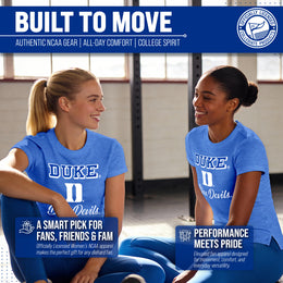 Duke Blue Devils NCAA Womens Tag-Less Ultra Soft Tailgate T-Shirt - Royal Heather
