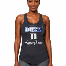Duke Blue Devils  Tailgate Racerback Tank Top NCAA Women's Licensed - Black Heather