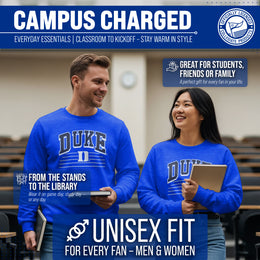Duke Blue Devils NCAA Adult Unisex Overtime Classics Crewneck Fleece Sweatshirt - Royal Heather
