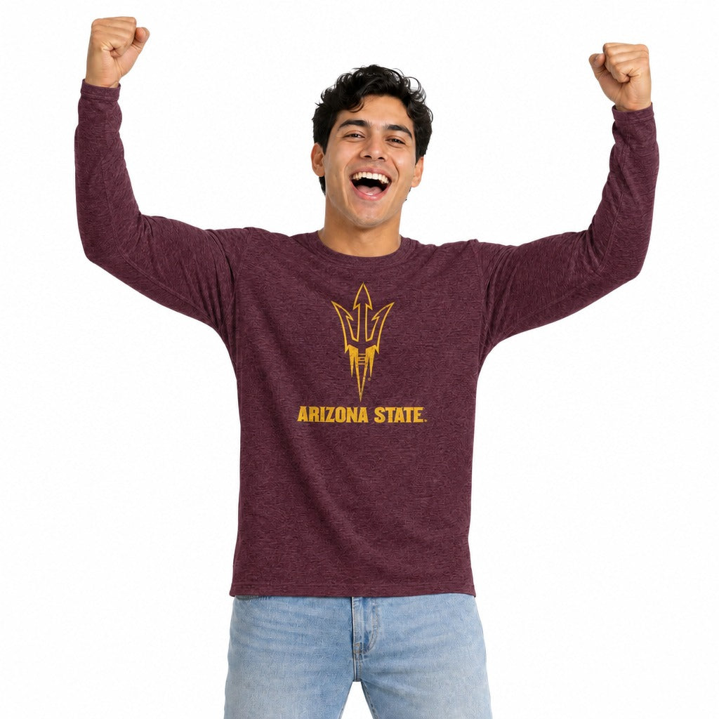 Arizona State Sun Devils  Logo Long Sleeve Shirt Men Women NCAA Licensed - Maroon