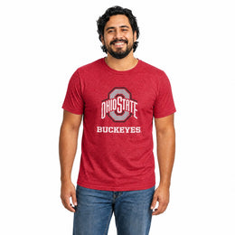 Ohio State Buckeyes  Heathered Logo T-Shirt Men Women NCAA Licensed - Red