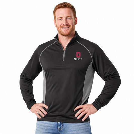 Ohio State Buckeyes  Campus Classic 1/4 Zip Windshirt Men's Pullover - Black