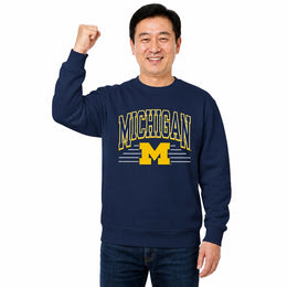 Michigan Wolverines  NCAA Overtime Classics Crewneck Sweatshirt Men Women - Navy