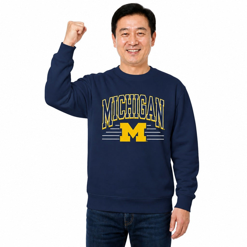 Michigan Wolverines  NCAA Overtime Classics Crewneck Sweatshirt Men Women - Navy