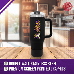 East Carolina Pirates Collegiate 40oz Stainless Steel Travel Tumbler with Handle for Mom - Black