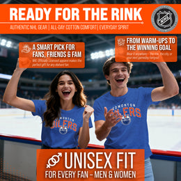 Edmonton Oilers NHL Adult Powerplay Heathered Unisex T-Shirt - Royal
