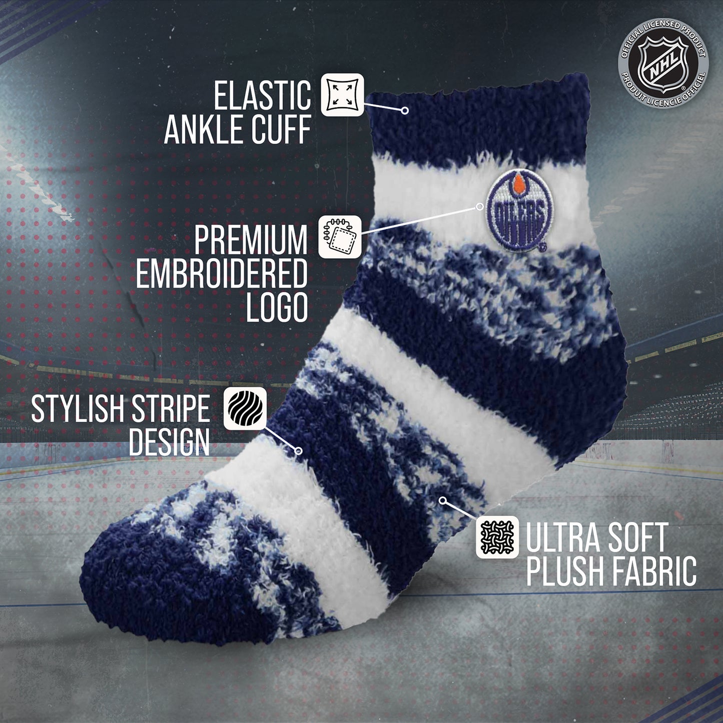 Edmonton Oilers NHL Unisex Cozy Sleep Socks - Navy