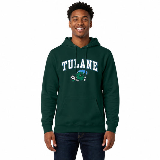 Tulane Green Wave Arch & Logo Gameday Hoodie NCAA Fleece Pullover - Green