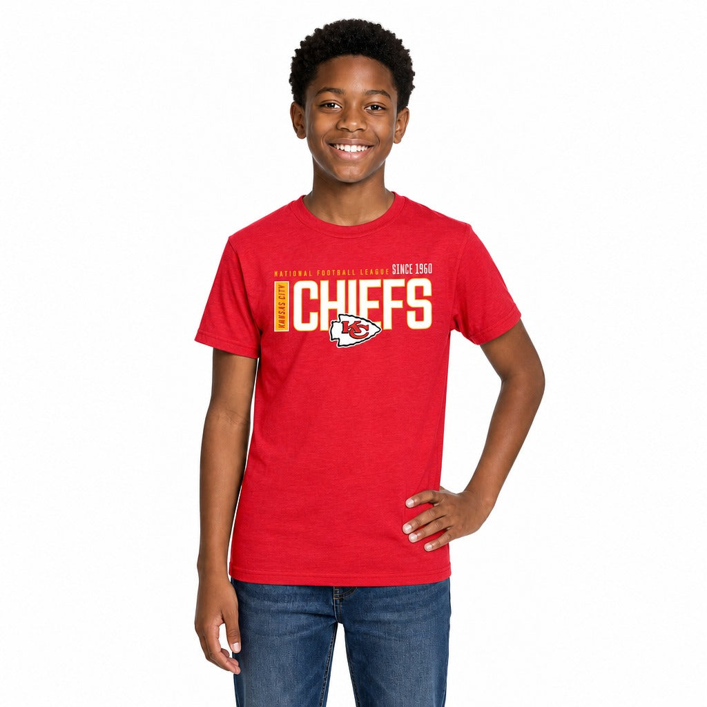 Kansas City Chiefs  NFL Youth Modern Endzone T-Shirt Boys Girls - Red