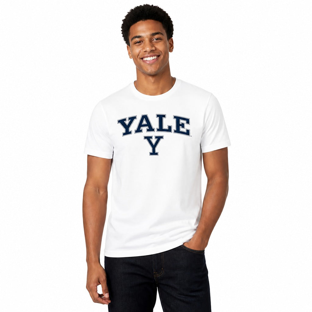 Yale Bulldogs NCAA Gameday Cotton T-Shirt - Unisex Adult Crew Neck - White