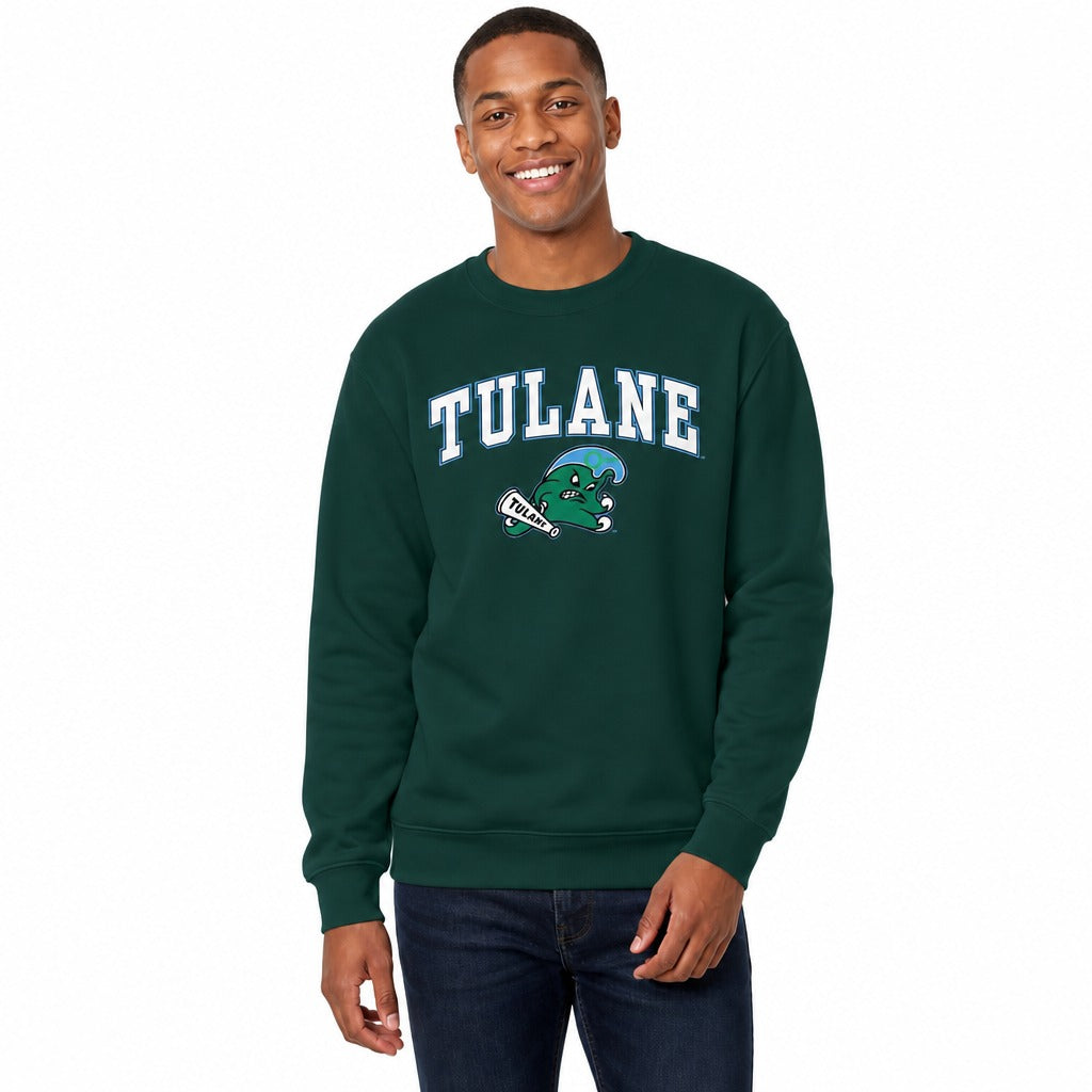 Tulane Green Wave NCAA Fleece Crewneck Sweatshirt for Men and Women - Green
