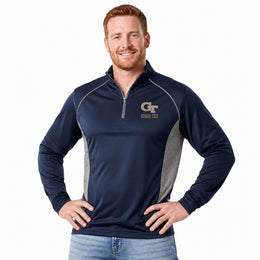 Georgia Tech Yellowjackets Georgia Tech Yellow Jackets Campus Classic 1/4 Zip Windshirt Men's Pullover - Navy