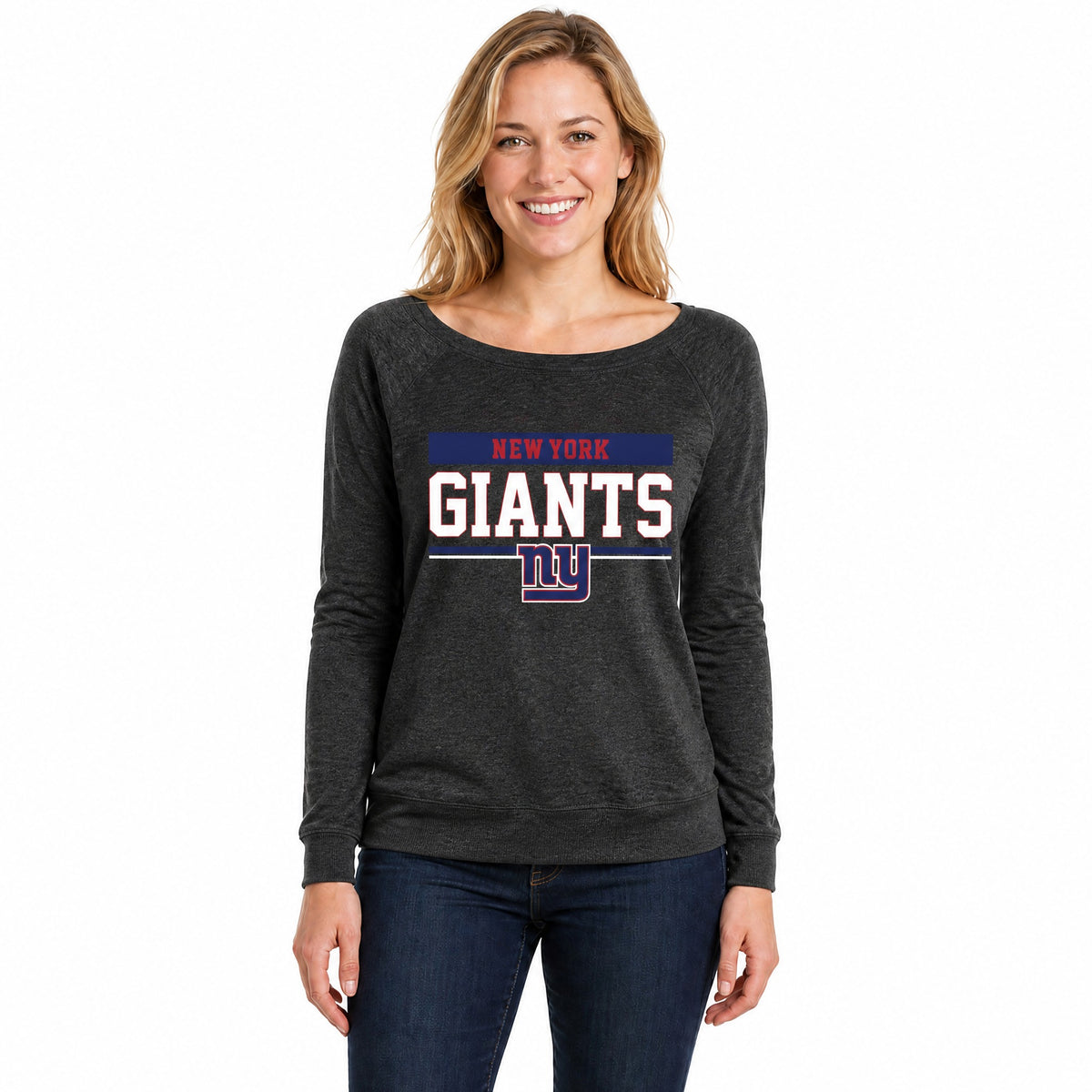 New York Giants  NFL Women's French Terry Crewneck Sweatshirt - Charcoal