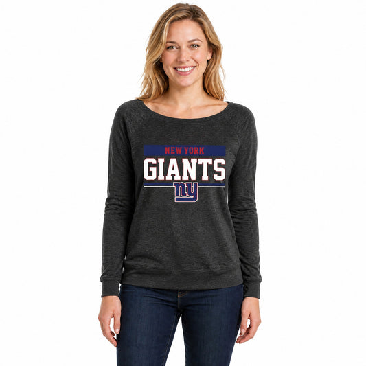 New York Giants  NFL Women's French Terry Crewneck Sweatshirt - Charcoal