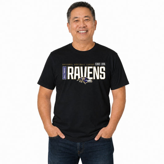 Baltimore Ravens  NFL Modern Zone Short Sleeve T-Shirt Men Women - Black