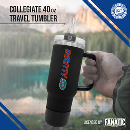 Florida Gators Collegiate 40oz Stainless Steel Travel Tumbler with Handle for Alumni - Black