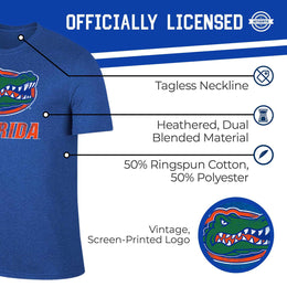 Florida Gators Adult MVP Heathered Cotton Blend T-Shirt - Royal