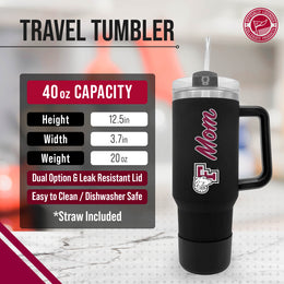 Fordham Rams Collegiate 40oz Stainless Steel Travel Tumbler with Handle for Mom - Black