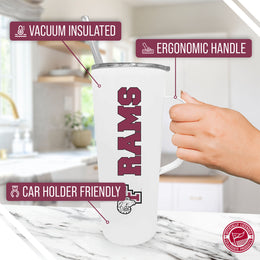 Fordham Rams NCAA Stainless Steel 20oz Roadie With Handle & Dual Option Lid With Straw - White