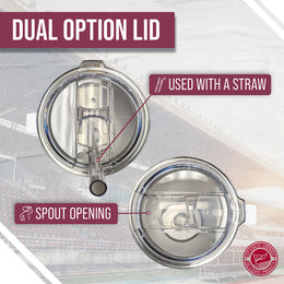 Fordham Rams NCAA Stainless Steel 20oz Roadie With Handle & Dual Option Lid With Straw - White