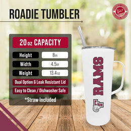 Fordham Rams NCAA Stainless Steel 20oz Roadie With Handle & Dual Option Lid With Straw - White