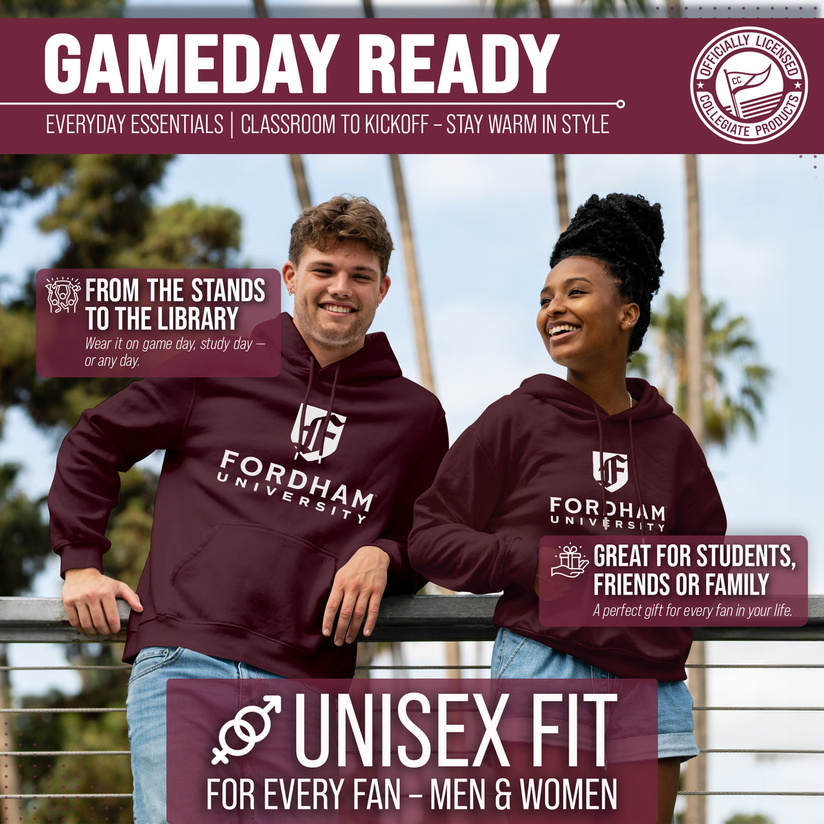 FORD Arch & Logo Gameday Hoodie - Maroon