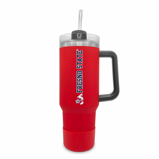 Fresno State Bulldogs  40 oz Tumbler with Handle and Straw - Red