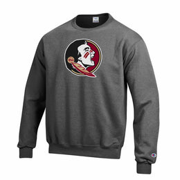 Florida State Seminoles Adult Mascot Fleece Crewneck - Charcoal